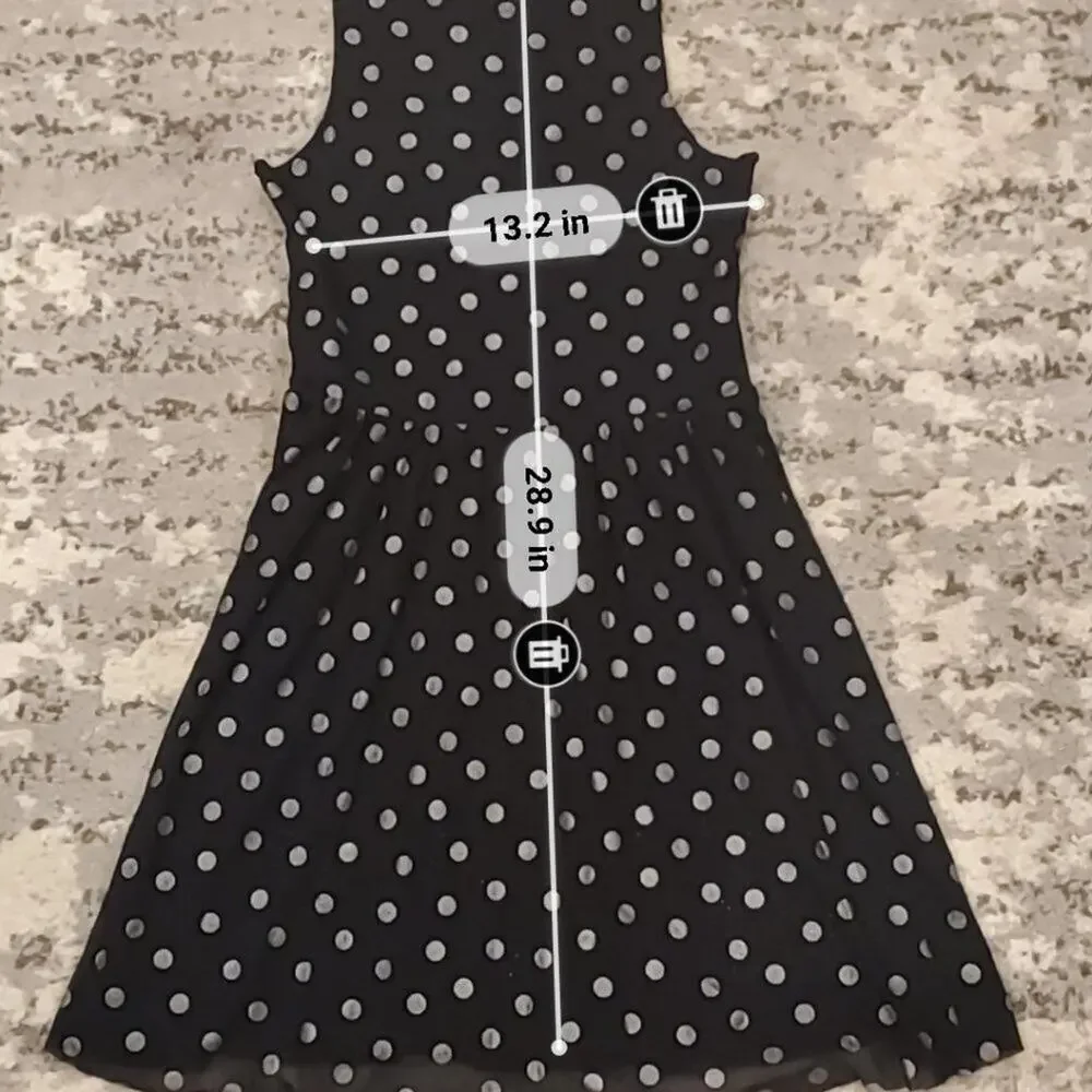 Free People | Black Polka Dot Reversible Skater Dress || XS || EUC
